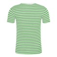 thumbnail image 7 of Tops For Women T-Shirts Stripe Print Short Sleeve Crew Neck Casual Lightweight Outfits Clothes 2026 Green, 7 of 7