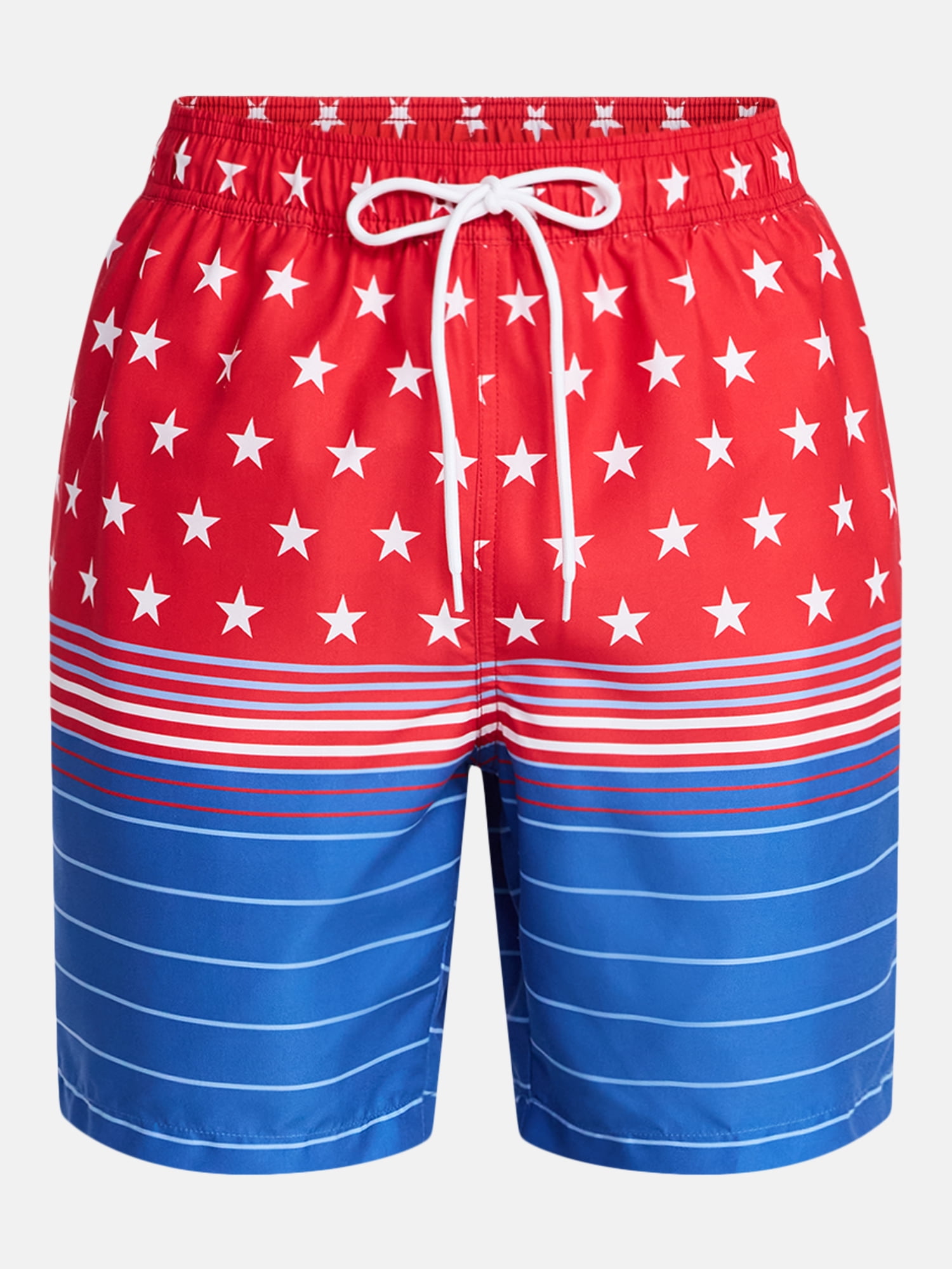Fourth of July Men's & Big Men's Americana Swim Trunks from Way to Celebrate, 7" Inseam, Sizes S-3XL