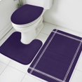 thumbnail image 3 of Pure Darkorchid Bath Mat 3 Piece Bathroom Rug Set, Simple Solid Color Non Slip Bath Rug Contour Mat and Toilet Lid Cover, Absorbent Shower Mats Soft Bath Rugs and Mats Sets, 3 of 8