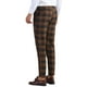 thumbnail image 3 of Pantalones de cuadros INSPIRE CHIC para hombre, chinos formales de frente plano, patrón a cuadros, 30 marrón, 3 of 6