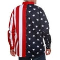 thumbnail image 4 of Men's Stars & Stripes American Flag 100% Cotton Long Sleeve Button-Up Shirt USA, 4 of 4