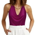 thumbnail image 2 of Women's Casual Neck Draped Front Sexy Backless Tank Top, 2 of 4