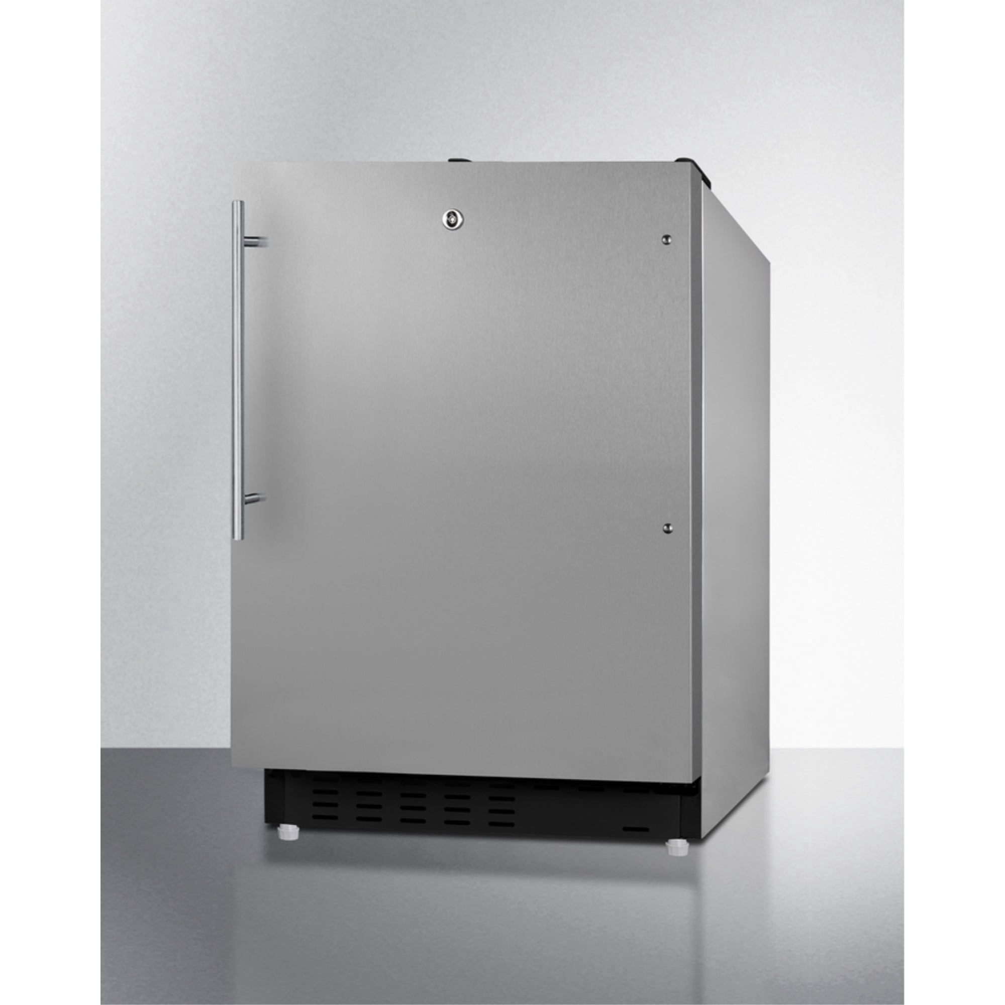 ADA compliant built-in or freestanding 20 Inches wide refrigerator-freezer for residential use with lock