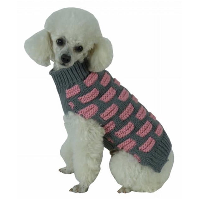 Fashion Weaved Heavy Knit Designer Ribbed Turtle Neck Dog Sweater