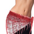 thumbnail image 6 of Uxcell Women's Belly Dance Hip Scarf with Sequins Triangle Wrap Skirts Waist Chain for Party Costume Performance Green, 6 of 7