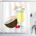 thumbnail image 1 of Ambesonne Alcohol Shower Curtain, Pina Colada Cocktail, 69"Wx75"L, Multicolor, 1 of 3