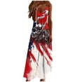 thumbnail image 2 of Vetsdori Red White and Blue Maxi Dress for Women's Summer July 4th Slip Dress Tank,Casual Backless Graphic V-Neck Womens Dresses Ankle Length, 2 of 8