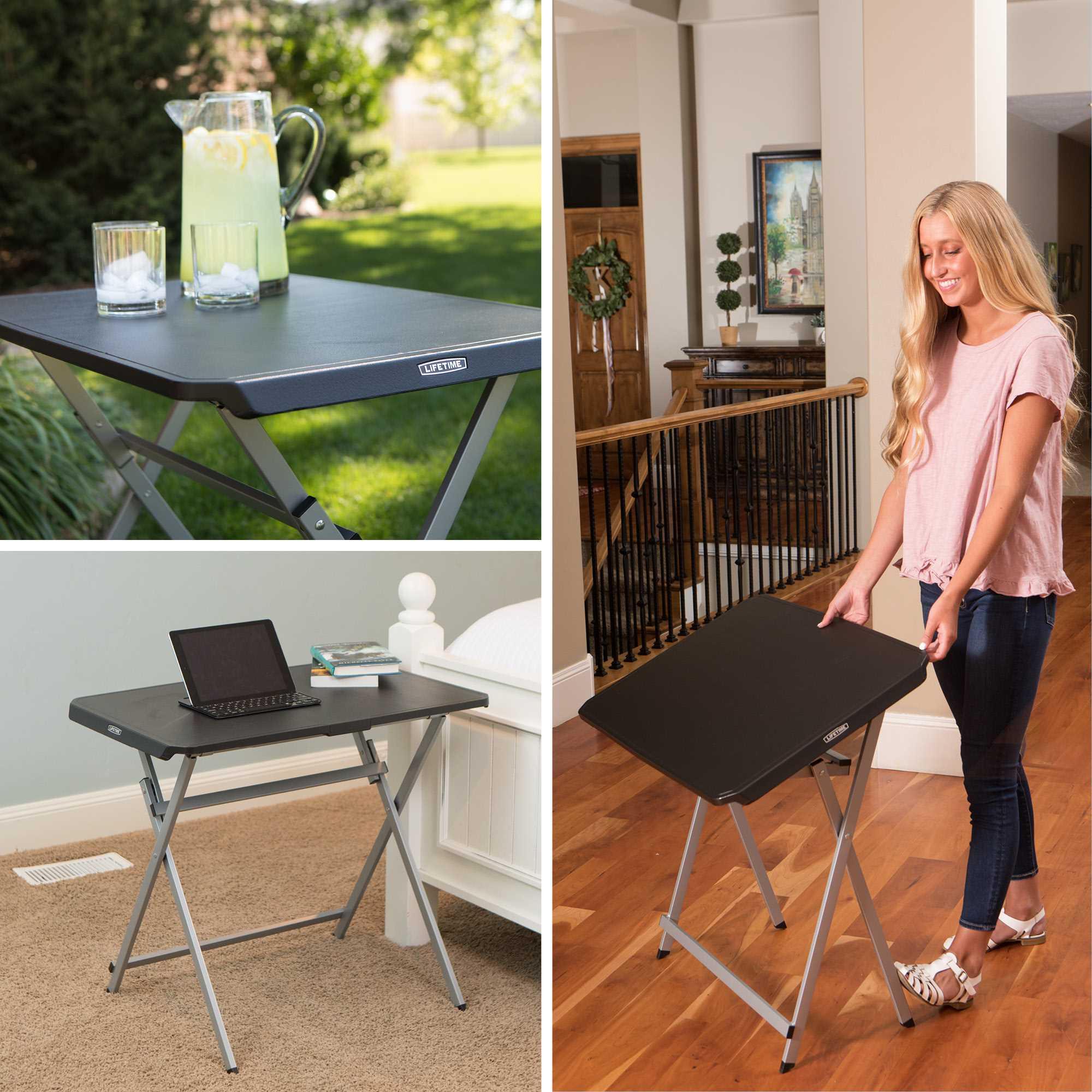 Lifetime 30-Inch Rectangle Folding Table, Black photo 7