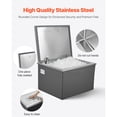 thumbnail image 4 of KFFKFF Drop in Ice Chest, 20"L x 16"W x 13"H Stainless Steel Drop in Cooler, 44.7 Quart Commercial Ice Bin with Flip Lid for Outdoor Kitchen Patio Bar, Drain-pipe Set Included, for Cold Wine Beer, 4 of 9
