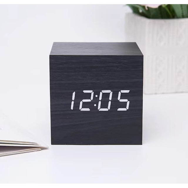 Reloj despertador digital ShuxiuWang con pantalla LED de madera alarma mini 2,5 pulgadas