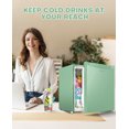 thumbnail image 5 of Upstreman 1.7 Cu ft Mini Fridge with Freezer Single Door Compact Refrigerator, Low Noise, Energy Saving, Adjustable Temperature, Reversible Door, for Home Office Dorm, Green FR17, 5 of 11