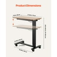 thumbnail image 3 of Mesa de cama VEVOR, mesa auxiliar móvil con 4 ruedas, elevación electrica con botón de actualización, escritorio rodante para portátil con portavasos, 3 of 9