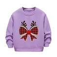 thumbnail image 2 of Cowsor Chandails en Molleton pour Filles Enfants Mignon Graphique Col Rond Chandail Tops Xmas Manches Longues Chemises de Vacances, 2 of 5