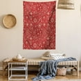 thumbnail image 2 of Red Tapestry, Filigree Style Snowflakes with Skinny Curl Details Cheerful Yuletide Inspiration in Art, Wall Hanging for Bedroom Living Room Dorm Decor, 40W X 60L Inches, Red Beige, by Ambesonne, 2 of 5