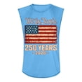 thumbnail image 3 of Patriotic Shirt Men 250 Anniversary Usa Independence Day Shirts Graphic Sleeveless 1776 - 2026 T Shirts Crew Neck Loose Usa Flag Tank Tops Light Blue 3XL, 3 of 3