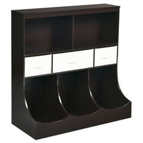 Spaco Freestanding Combo Cubby Bin Storage Organizer Unit W/3 Baskets-Brown, Toy Organizer for Kids, Boys, Girls, Nursery