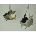 thumbnail image 2 of Zeckos Silver Galvanized Metal Flying Pig Hanging Planters Set of 2, 2 of 3