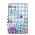 thumbnail image 2 of Watercolor Coral Kitchen Towels Set of 1, Summer Ocean Marine Seaweed Shell Blue Plaid Absorbent Dish Towels for Kitchen, Microfiber Hand Towel, Quick Drying Tea Towel for Cleaning Dishcloths, 2 of 7