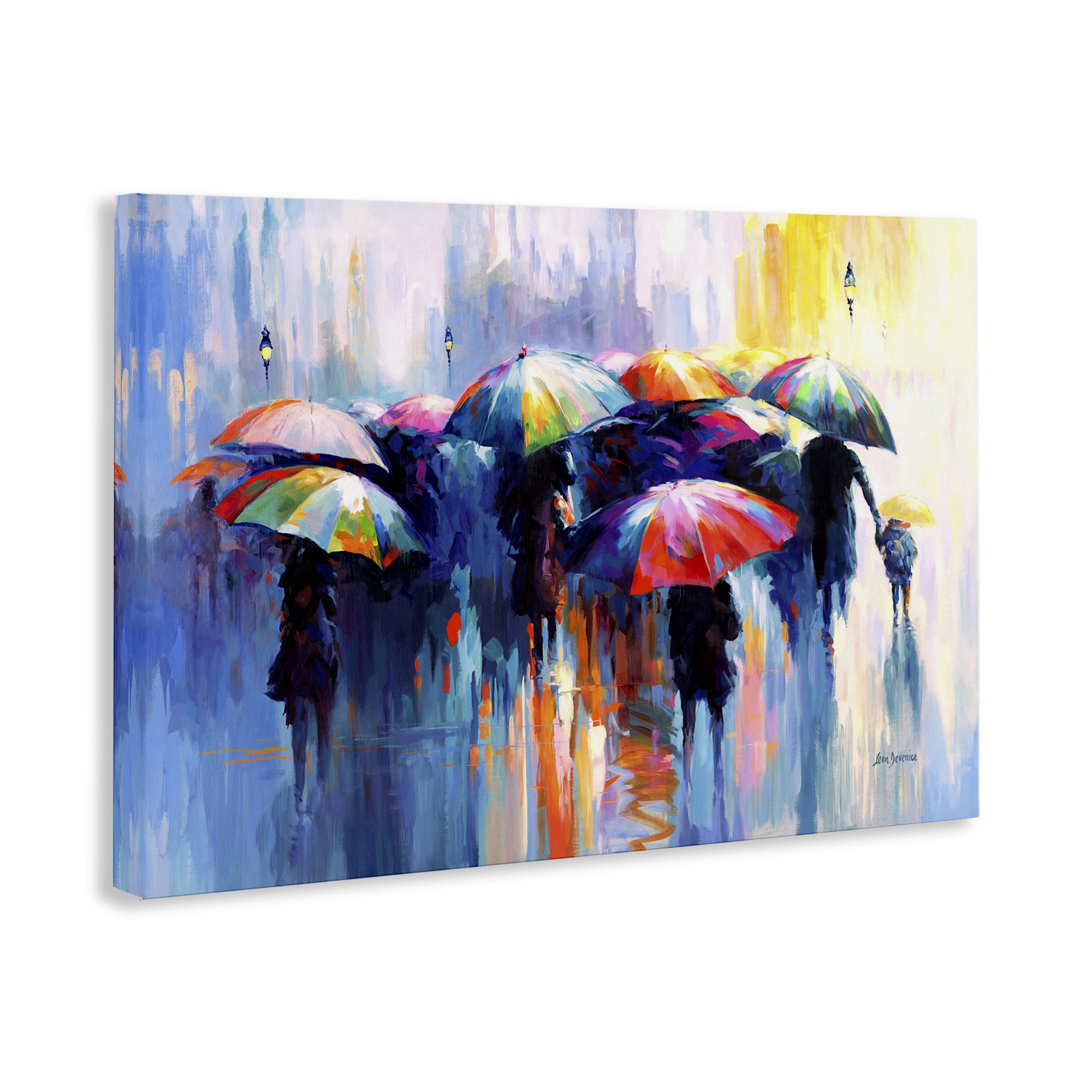 Stupell Industries Memories Beneath Rain Novelty Painting Gallery Wrapped Canvas Art Print Wall Art, 30 x 20