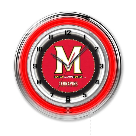 Maryland Terrapins 19 Neon Wall Clock