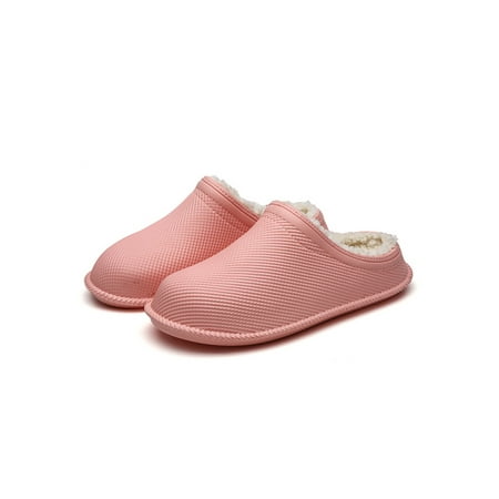 

Lacyhop Womens Mens Clogs Slipper House Slippers Memory Foam Warm Shoes Indoor Lightweight Winter Shoe Waterproof Plush Lined Slides Pink 8.5-9