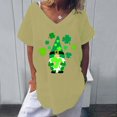 thumbnail image 1 of Femmes Casual V Cou St. Patrick Print Manches Courtes T-Shirt Top Chemisier, 1 of 4