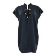 thumbnail image 1 of Ropa Playa Ocean Pacific para Mujer Vestido Largo Manga Corta Aros Cintas Ajust. Escote Negro Talla M, 1 of 4