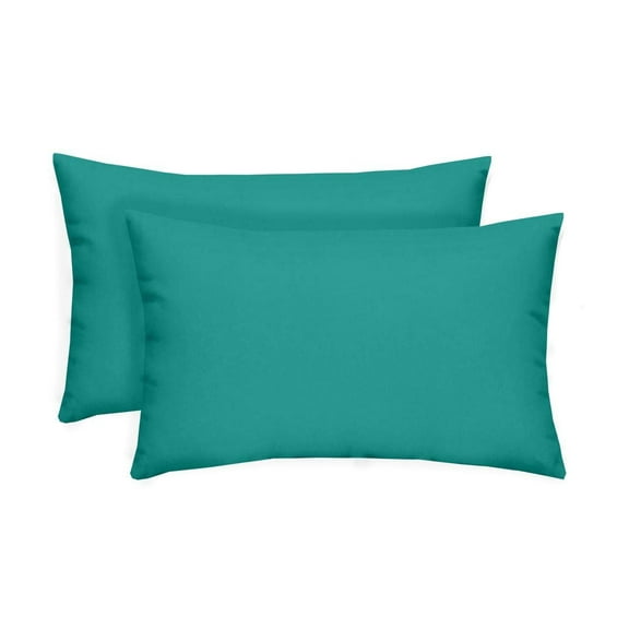 RSH Décor: Lumbar Throw Pillows Set of 2 | 20" x 12" | Water and Fade-Resistant Spun Fabric | Outdoor Support Pillows for Patio Furniture | Cancun (Blue, Green)