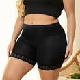 thumbnail image 3 of Ohufall Women's Seamless Boyshorts Panties Sexy Breathable Solid Color Lace High Waist Boxer Briefs Stretchy Tummy Control Full Coverage Underwear, 3 of 6