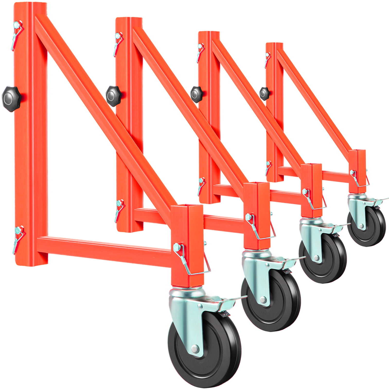 Red Steel Pump Jack Double Lock Portable Scaffolding Construction Foot Operated 
