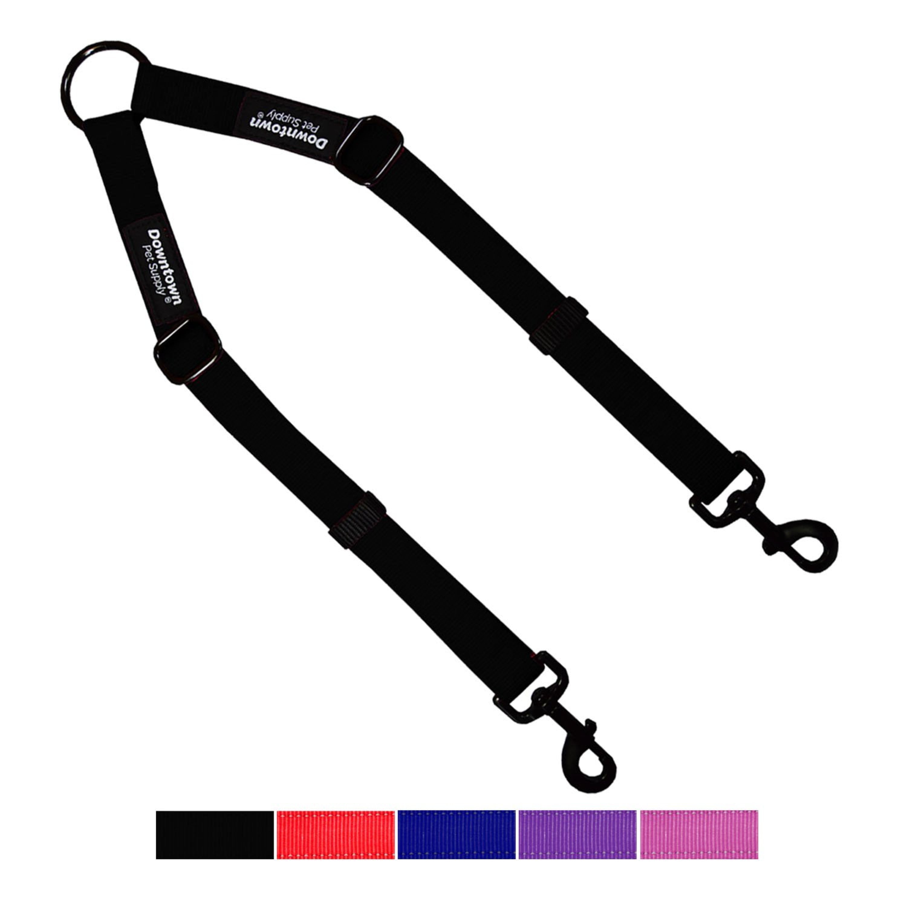 Downtown Pet Supply Double Leashes for 2 Dogs, Reflective Double Dog