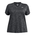 thumbnail image 2 of Camiseta Under Armour Tech Twist para mujer, cuello en V, 3 veces, color blanco y negro, 2 of 3