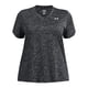 thumbnail image 2 of Camiseta Under Armour Tech Twist para mujer, cuello en V, 3 veces, color blanco y negro, 2 of 3