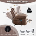 thumbnail image 4 of Clearance!Power Lift Recliner Chairs with Massage and Heat Breathable Faux Leather Electric Lift Chairs for Elderly, Heavy Duty Big Man Recliners Power Reclining Chair with USB Port (Nut Brown), 4 of 9