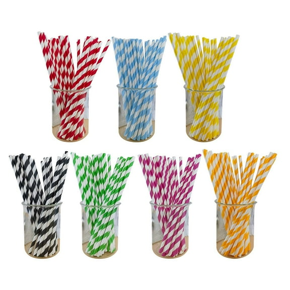 Nkmbld Drinking Straws 100pc Paper Disposable Straws Stylish for Every Occasion & Party Decoration, Black