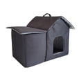 thumbnail image 2 of Casa para gatos salvajes al aire libre, refugio de invierno, cabaña plegable, tienda de campaña para cachorros, nido cálido, cama cueva para mascotas para perros 48 cm x 33 cm x 40 cm, 2 of 8