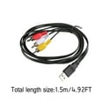 ZAROYEAX USB to 3RCA Audio and Video Cable Set Top Box TV Cable 1.5 USB