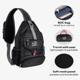 thumbnail image 4 of WATERFLY Unisex Small Packable Hiking Travel Sling Bag Cross-Body Shoulder Chest Bag,Black, 4 of 10