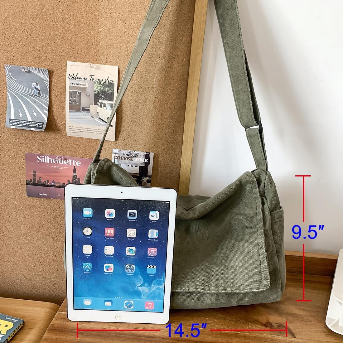 Messenger Bag for Women Men Satchel Bag Canvas Crossbody Shoulder Bag Casual Sling Bag