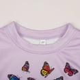 thumbnail image 3 of Toddler Girl Butterfly Print Purple Sweatshirt Causal Winter Sweater Fall Long Sleeve Shirts 3T (209), 3 of 5