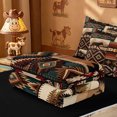 thumbnail image 5 of meiyoeat Howling Wolf Zipper Full Size Comforter Sets with Fitted Sheet and 2 Pillowcases,Vintage Aztec Geometric Pattern Zipper Bedding Set For Boys,Black Reversible,4 Pieces, 5 of 7