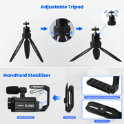 Campark 5K Video Camera Camcorder Dual Lens 3”Touch Screen 56MP Digital Vlogging Cameras for YouTube with Microphone