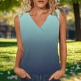 thumbnail image 2 of TARIENDY Gradient Tank Tops for Women Sleeveless V Neck Shirts Loose Summer Blouses Vacation Casual Tops Spring Outfits Sky Blue S, 2 of 7