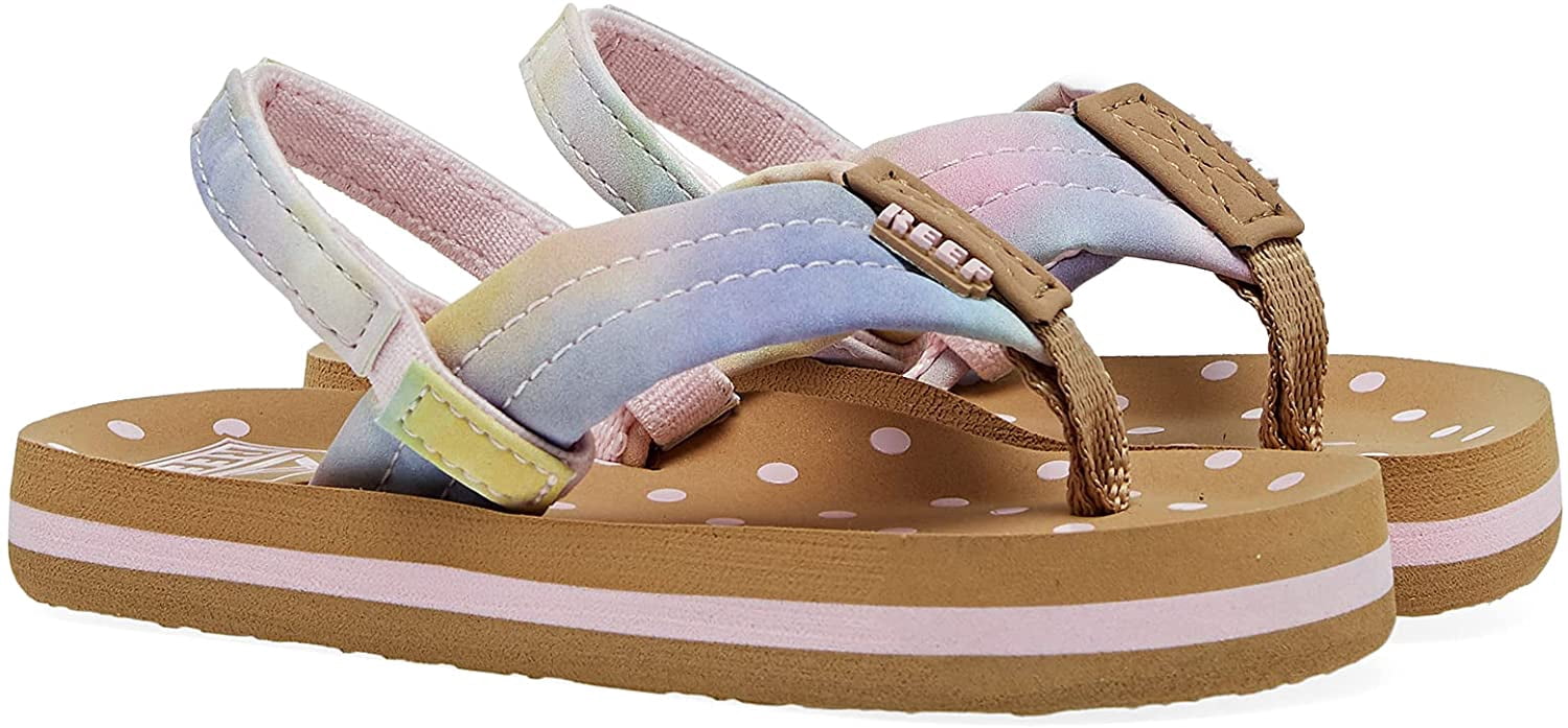 AHI Girls Sandals  Flip Flops for Girls Big Kid 8-12 Years 6-7 Big Kid Watercolor