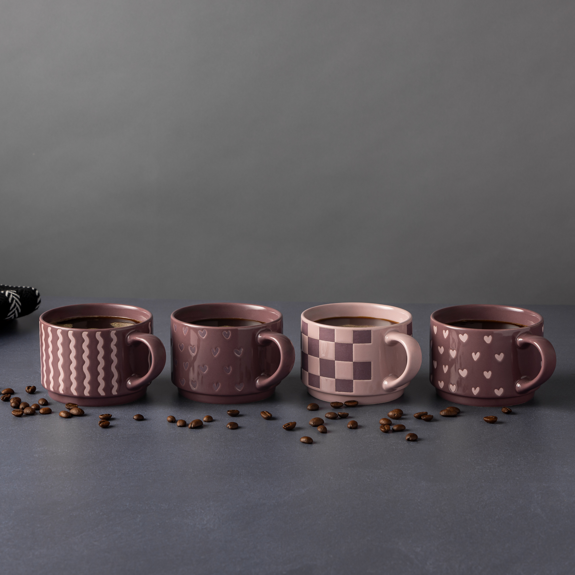 Thyme & Table 4-Pack Purple Stacking Mugs with Stand photo 4