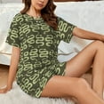 thumbnail image 4 of Goofa Green Snake for Womens Cotton 2 Piece Pajamas Set Classic Short Sleeve Pjs Set Soft Button Down Sleepwear Loungewear-3X-Large, 4 of 7
