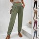 thumbnail image 2 of Stylish Women's Home Pants High Waist Loose Cuff Casual Trousers, 2 of 5