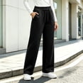 thumbnail image 2 of GERsome Women's Fleece Wide Leg Pants Drawstring Elastic Waist Lounge Sweatpants with Pockets Winter Casual Trousers Size 3XL, 2 of 6