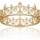 thumbnail image 1 of wonima44 yanstar Gold King Crowns for Men, Metal Royal Prince Crown and Tiaras for Birthday Prom Party Hats Costume, 1 of 1
