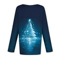 thumbnail image 6 of asdoklhq Christmas Womens Tops Christmas Women's Fashion Tees Casual Round Neck Loose T Shirt Long Sleeve Christmas Print Shirt Multicolor 3X, 6 of 6
